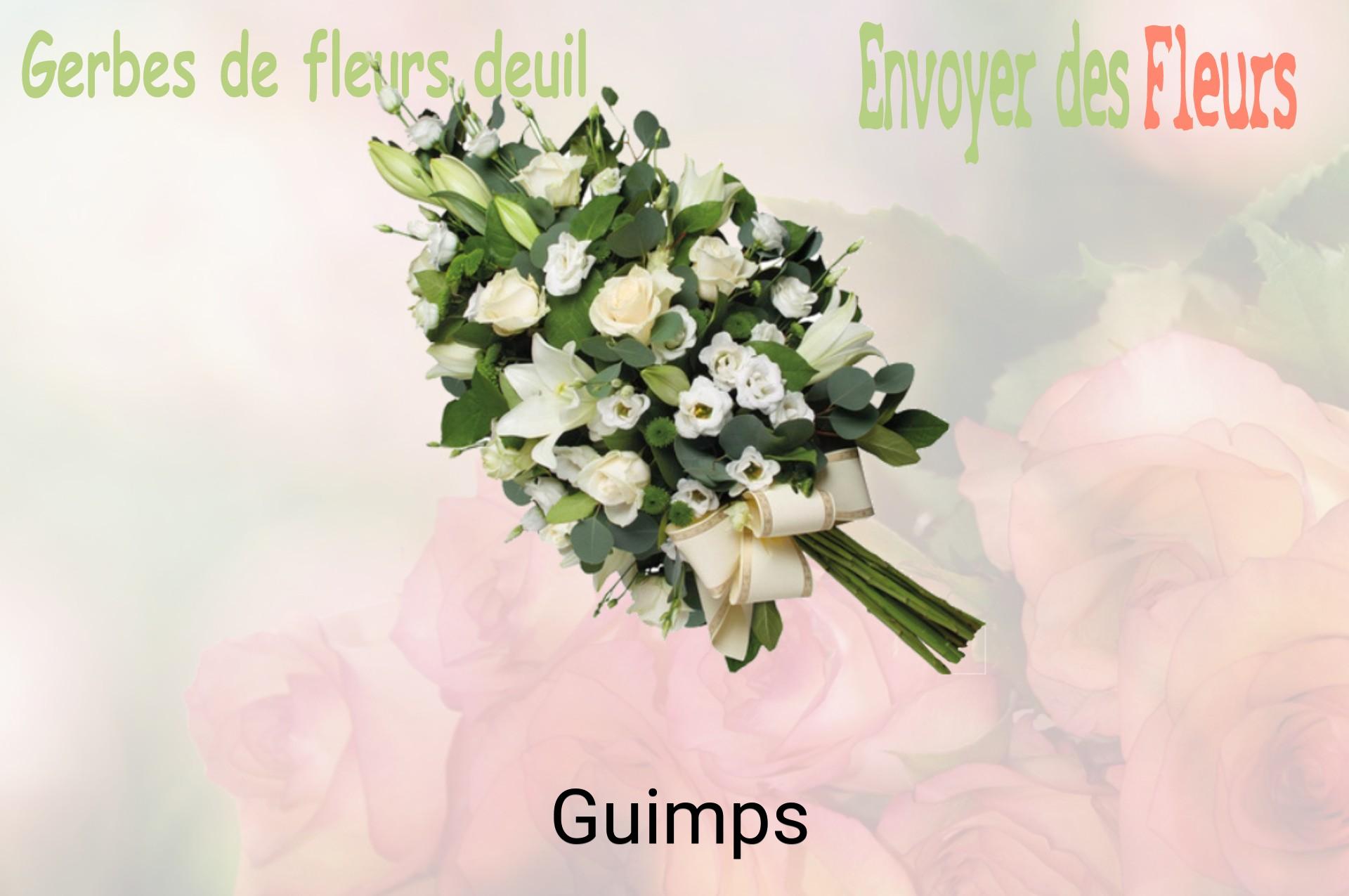 Gerbe de fleurs de deuil livrée à Guimps